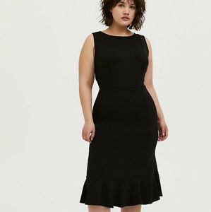 NWT Torrid little black dress w/trumpet ruffle!